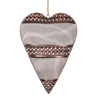 Srdce kovové 28cm medené